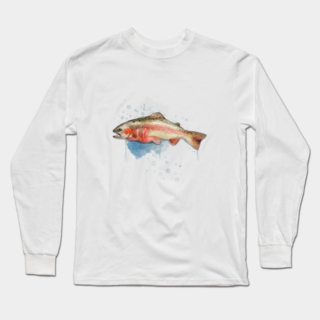 Rainbow Trout Long Sleeve T-Shirt by MikaelJenei